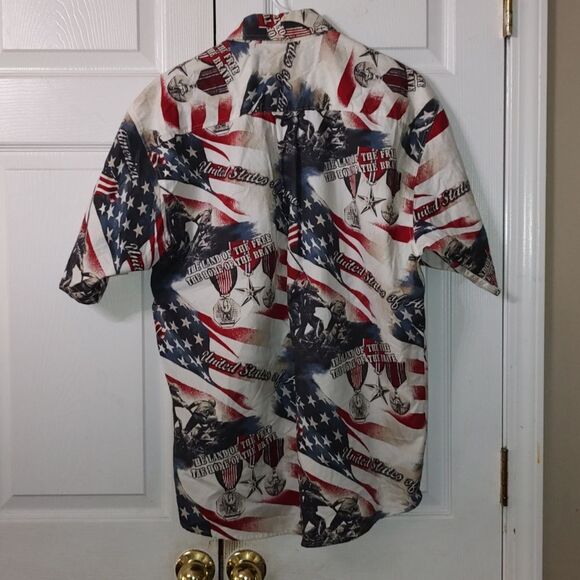 Clear Water Outfitters  Military USA Home of the Brave Button down shirt Sz M - Picture 6 of 7